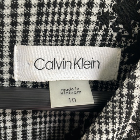 EUC Calvin Klein black plaid short sleeve dress size 10 - Picture 2 of 6
